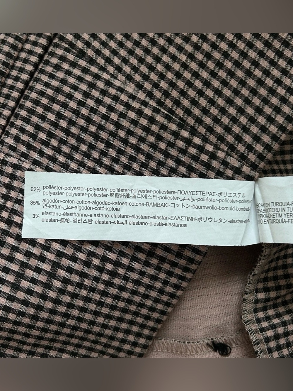 Zara Gingham Plaid Faux Button Skort High Rise Pink Black Size Medium Never Worn - Picture 6 of 7